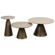 Clifton Coffee Table - Light Travertine Marble - Small - Round