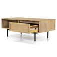 Maddox Coffee Table - Acacia Wood and Rattan - 1 Drawer