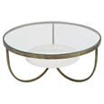 Nolita Coffee Table - Glass and White Marble - Round
