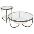 Nolita Coffee Table - Glass and White Marble - Round