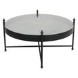 Palladium Coffee Table - Black Metal and Gold Cogs - Round