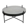 Palladium Coffee Table - Black Metal and Gold Cogs - Round