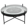 Palladium Coffee Table - Black and Nickel Cogs - Round