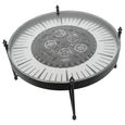 Palladium Coffee Table - Black and Nickel Cogs - Round
