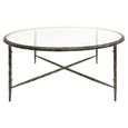 Patterdale Coffee Table - Glass and Bronze Metal - Round