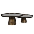 Sandbanks Coffee Table - Black Metal - Round - Set of 2