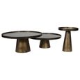 Sandbanks Coffee Table - Black Metal - Round - Set of 2