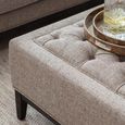 Theodore Coffee Table - Dark Taupe - Buttoned Ottoman