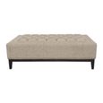 Theodore Coffee Table - Dark Taupe - Buttoned Ottoman