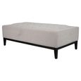 Theodore Coffee Table - Ivory Fabric - Buttoned Ottoman
