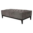 Theodore Coffee Table - Warm Grey Fabric - Buttoned Ottoman
