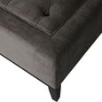 Theodore Coffee Table - Warm Grey Fabric - Buttoned Ottoman
