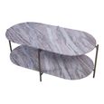 Toronto Coffee Table - Grey Marble - Oval