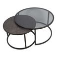 Turner Coffee Table - Slate Effect - Round - Set of 2
