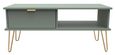 Linear Green 1 Drawer Coffee Table with Gold Hairpin Legs