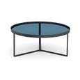 Loft Coffee Table - 90cm - Round - Smoked Glass Top