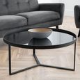 Loft Coffee Table - 90cm - Round - Smoked Glass Top