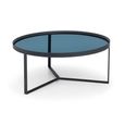 Loft Coffee Table - 90cm - Round - Smoked Glass Top