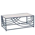 Logan Coffee Table - Mirrored with Black Metal