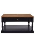 Loire Coffee Table - 1 Drawer - Square - Black and Oak