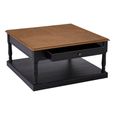 Loire Coffee Table - 1 Drawer - Square - Black and Oak