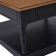 Loire Coffee Table - 1 Drawer - Square - Black and Oak