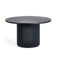 Louis Coffee Table - Round - Black - Fluted Base
