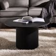 Louis Coffee Table - Round - Black - Fluted Base
