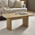 Louis Coffee Table - Light Oak Effect - Fluted Base