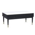 Louis Coffee Table - 2 Drawer - White Ceramic Top - Black Fluted Base