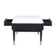 Louis Coffee Table - 2 Drawer - White Ceramic Top - Black Fluted Base