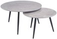 Luna Rebecca Grey Sintered Stone Round Coffee Table - Set of 2