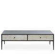 Luxor Coffee Table - Black and Grey Pine Wood - 2 Drawer