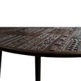Macedonia Coffee Table - Carved Dark Mango Wood - Round
