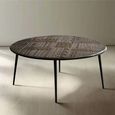 Macedonia Coffee Table - Carved Dark Mango Wood - Round