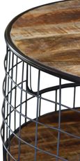 Metro Industrial Style Wooden 90cm Round Coffee Table