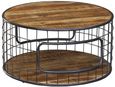 Metro Industrial Style Wooden 90cm Round Coffee Table