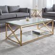 Miami Coffee Table - 120cm - Glass and Gold