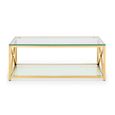 Miami Coffee Table - 120cm - Glass and Gold