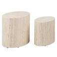 Mice Coffee Table - Set of 2 - Travertine Effect Oval