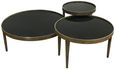 Reese Coffee Table - Black Smoked Glass and Antique Bronze - Large - Round