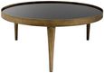 Reese Coffee Table - Black Smoked Glass and Antique Bronze - Large - Round