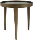 Reese Coffee Table - Black Smoked Glass and Antique Bronze - Small - Round