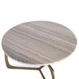 Newgale Coffee Table - Grey Marble and Gold - Round