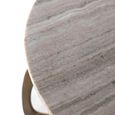 Newgale Coffee Table - Grey Marble and Gold - Round