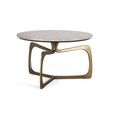 Newgale Coffee Table - Grey Marble and Gold - Round