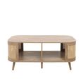 Noah Coffee Table - 110cm - Oak and Rattan