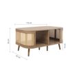 Noah Coffee Table - 110cm - Oak and Rattan