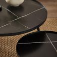 Nolan Nest of Coffee Tables - Set of 2 - Round - Black Marble Effect