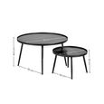 Nolan Nest of Coffee Tables - Set of 2 - Round - Black Marble Effect
